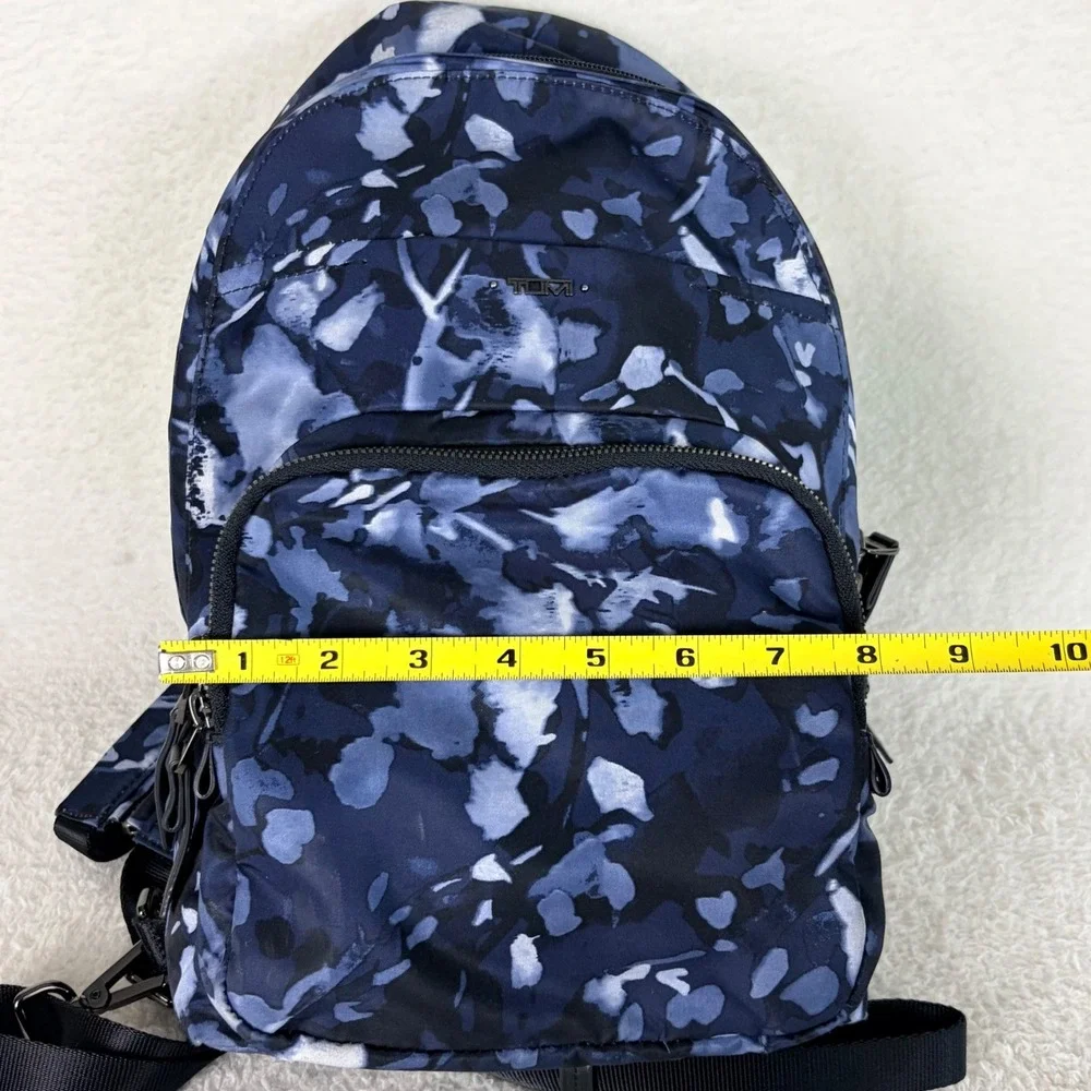 TUMI Voyageur Nadia Convertible Sling Bag Indigo Watercolor Nylon Backpack